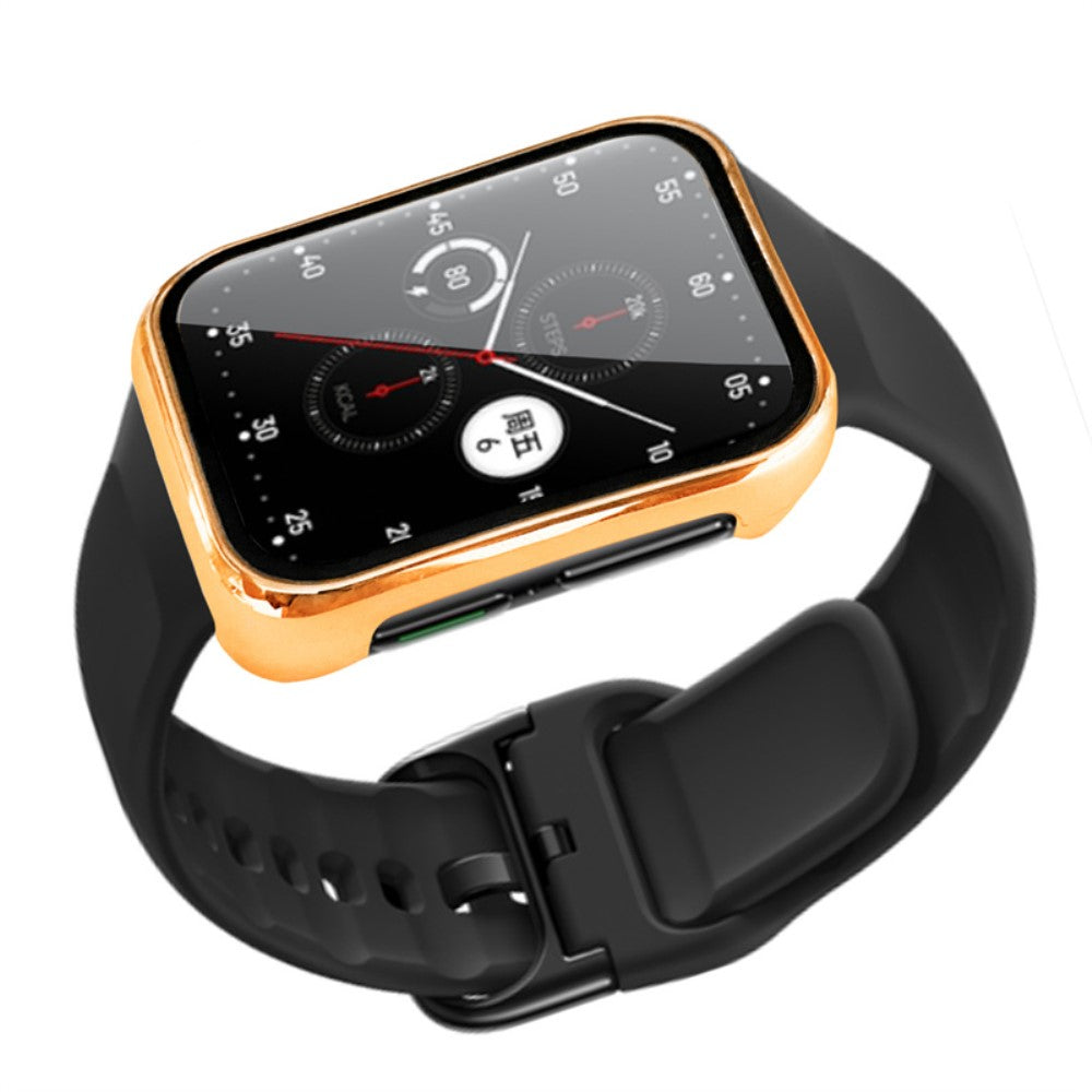 Meget Flot Oppo Watch 2 (42mm) Cover med Skærmbeskytter i Plastik og Hærdet Glas - Guld#serie_3