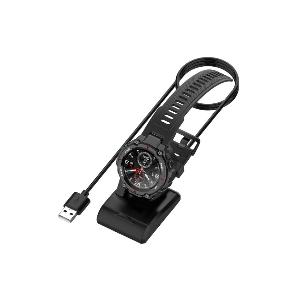 1m Plastik Amazfit GTR 42mm / Amazfit GTR 47mm USB Ladestation - Sort#serie_012