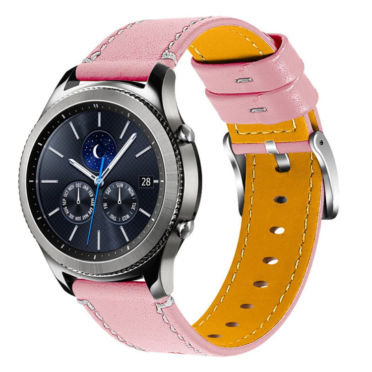 Super nydelig Amazfit GTR 47mm Ægte læder Rem - Pink#serie_8