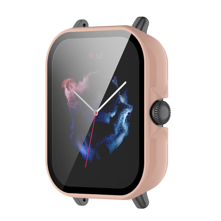 Super Flot Amazfit GTS 3 Cover med Skærmbeskytter i Plastik og Hærdet Glas - Pink#serie_5