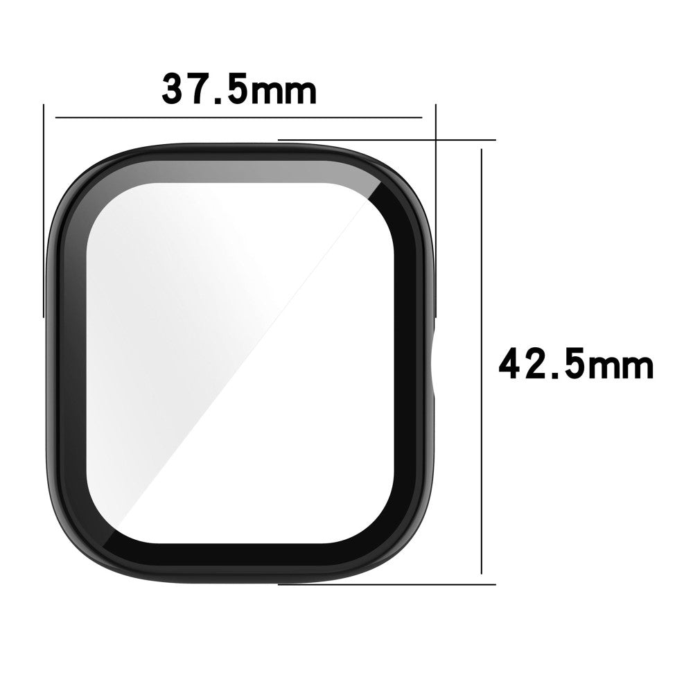Meget Flot Amazfit GTS 4 Mini Cover med Skærmbeskytter i Plastik og Hærdet Glas - Sort#serie_1