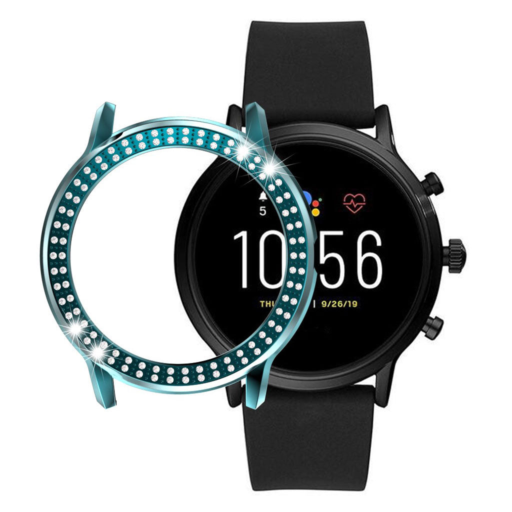 Fossil Gen 5 Carlyle HR  Rhinsten og Silikone Bumper  - Grøn#serie_1