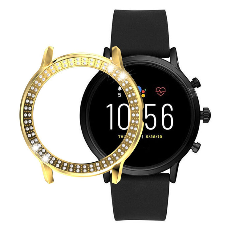 Fossil Gen 5 Carlyle HR  Rhinsten og Silikone Bumper  - Guld#serie_6